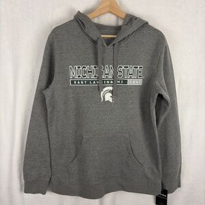 Michigan State Spartans Hoodie Pullover Medium Gray Football Captivating NWT